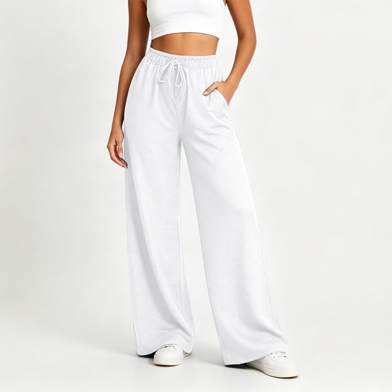 Baggy Jeans Women Solid Color Stretch Faux Denim With Dual Pockets As Lounge Pants For Fitness And Casual Wear In A Relaxed Long Length Straight Leg Jeans For Women