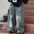 thumbnail image 1 of Baggy Jeans for Boy Loose Fit Wide Leg Denim Pants with Pockets Breathable Comfortable Long Trousers Boys Streetwear 12-13 Years, 1 of 5