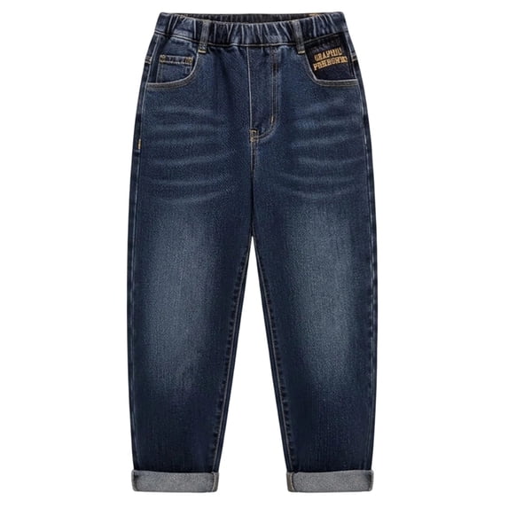 Baggy Jeans for Boys 14-16 Elastic Waist Pull-On Wide Leg Denim Pants Comfy Stretchy Soft Streetwear Trousers Back To School Outfits for Boys 10-12