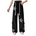 thumbnail image 1 of Baggy Jeans for Girls 18 Elastic Waistband Pull on Wide Leg Jeans Slim Fit Stretchy Soft Long Trousers Streetwear Girls Back To School Clothes, 1 of 6