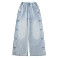 thumbnail image 1 of Baggy Jeans for Girls 18 High Waisted Pull-On Wide Leg Denim Pants Comfy Straight Leg Trousers Streetwear Girls Back To School Clothes, 1 of 9
