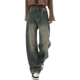 thumbnail image 1 of Baggy Jeans for Women Casual Wide Leg Pants Y2K High Street Low Rise Jeans Vintage Distressed Denim Pants Streetwear Hiphop, 1 of 7
