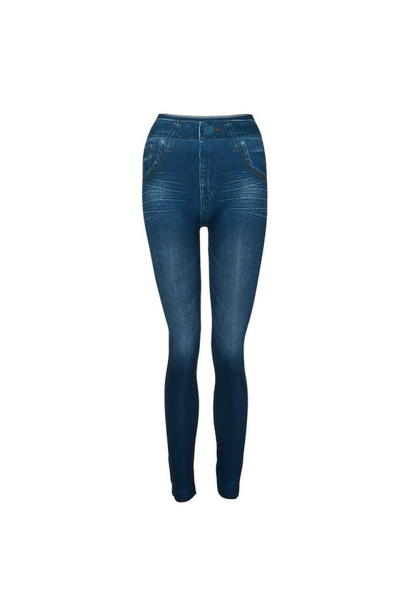 Baggy Jeans for Women Mid Rise Slim-Leg Slim Jeans Jeans Solid Blue L