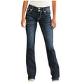 thumbnail image 1 of Baggy Jeans for Women Petite MIUOWANP Women's Embroidered Pocket Low Rise Skinny Denim Pants Blue XL, 1 of 5