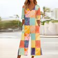 thumbnail image 1 of Baggy Jumpsuits For Women Summer Short Sleeve Overalls V Neck Loose Wide Leg Floral One Piece Rompers With Pockets Orange L, 1 of 6