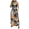 thumbnail image 1 of Baggy Jumpsuits for Women Strapless Tube Top Romper off the Shoulder Casual Jumpsuit Boho Floral Print Wide Leg Jumpsuit My orders, 1 of 6