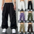 thumbnail image 1 of Baggy Mens Sweatpants Mens Baggy Cargo Pants Casual Drawstring Elastic Waist Parachute Pants Loose Fit Unisex Street Y2K Trousers, 1 of 9