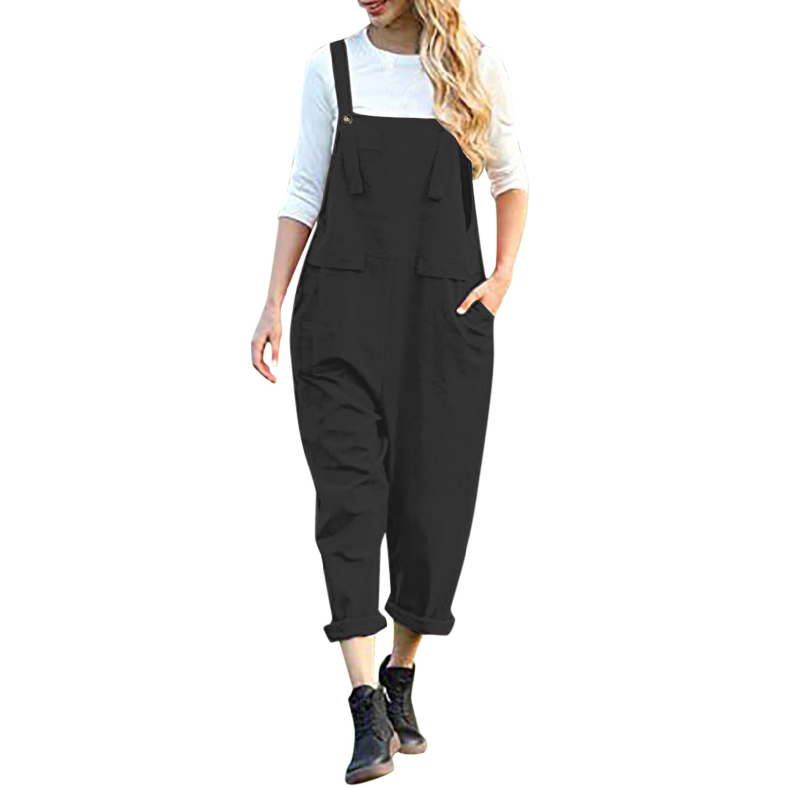 Baggy Overalls Rompers Jumpsuits Loose With Pocket Casual Long Pants