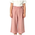 thumbnail image 1 of Baggy Pants for Girls Comfy Girls Wide Leg Pants Casual Elastic High Waist Palazzo Pants Flowy Pleated Smocked Loose Straight Leg Trousers, 1 of 4