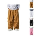 thumbnail image 1 of Baggy Pants for Men Comfortable Elastic Waist Drawstring Loose Fit Wide Leg Casual Pants with Pockets Trousers, 1 of 1