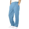 thumbnail image 1 of Boys Cargo Sweatpants Basketball Joggers Sweat Pants Drawstring Elastic Waist Open Bottom Solid Athletic Pants with Pockets (Sky Blue, 5-6 Years), 1 of 7