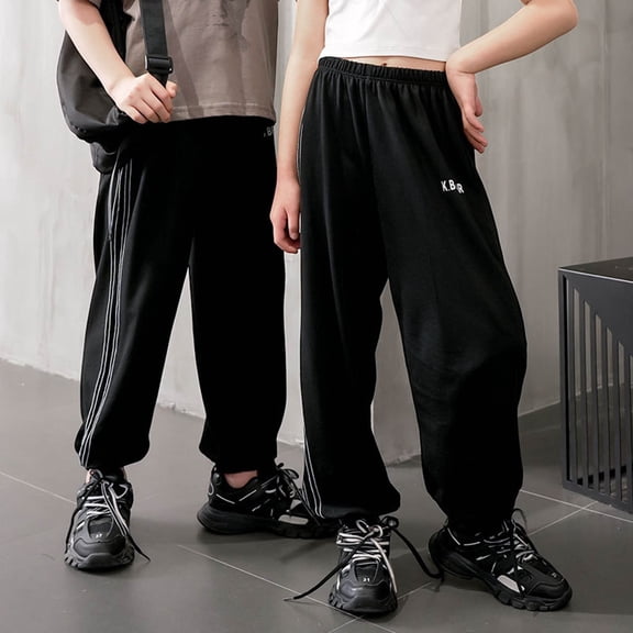 Baggy Sweatpants For Girl Fashion Relaxed Fit Athletic Pantss Streetwear Spring Sport Pants With Pocket Black