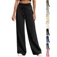 thumbnail image 1 of Baggy Sweatpants For Women Casual Solid Casual Elastic Waist Full Length Black Pants And Sweatpants S-2XL, 1 of 9