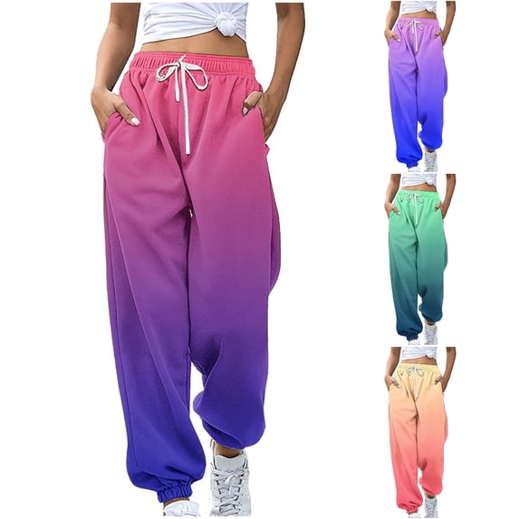 Baggy Sweatpants For Women Loose Casual Wide Leg Drawstring Pocket Sports Pants And Sweatpants (S)