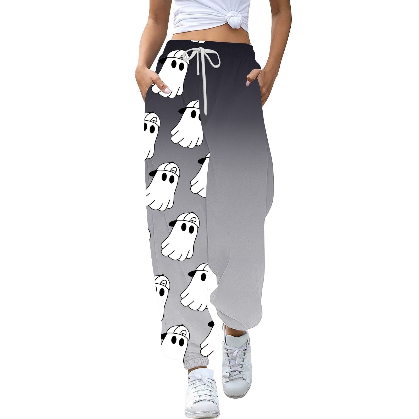 Baggy Sweatpants For Womens Halloween Fashion High Waisted Elastic