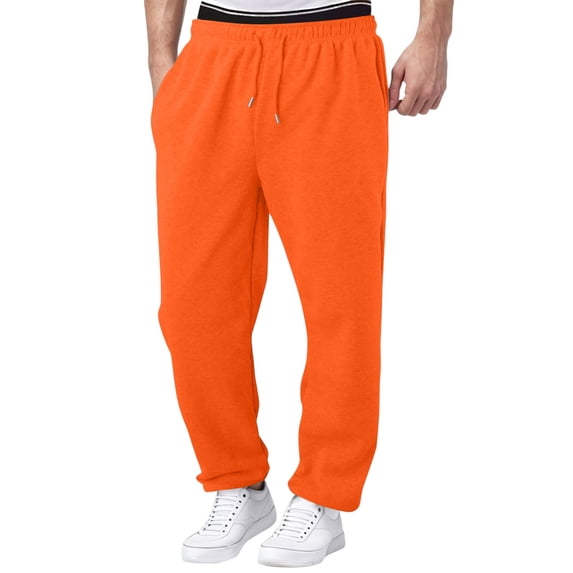 Baggy Sweatpants Men Casual Open Bottom Wide Leg Long Jogging Pants Cozy Soft Athletic Sweat Pants With Pockets