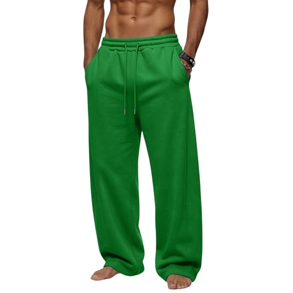 Baggy Sweatpants Men Loose Fit Drawstring Open Bottom Sweat Pants Cozy Athletic Lounge Pants With Pockets