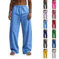 thumbnail image 1 of Baggy Sweatpants Men Open Hem Drawstring Elastic Waist Streetwear Open Bottom Joggers Wide Leg Lounge Athletic Gym Casual Pants Fall Winter with Pockets, 1 of 5