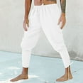 thumbnail image 1 of Baggy Sweatpants for Men Solid Color Mid Waisted Fashion Loose Long Pant Retro Ankle Strap Lace Up Leggings Pants Track Pants for Travel Training Running, 1 of 5