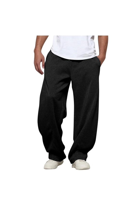 Baggy Sweatpants Men Wide Leg Drawstring Open Bottom Sweatpants Joggers Cotton Loose Lounge Pants With Pockets