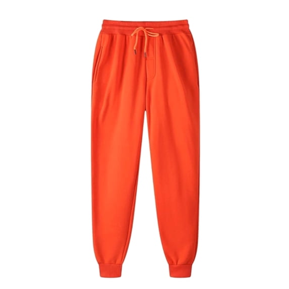 Baggy Sweatpants Men's Casual Trousers and Trousers Plus Velvet Thick Solid Color Large Size Running Fitness Sports Pants Loose Workout Foot Binding Pants Active Wear Elastic Waist Pants