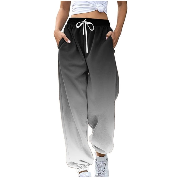 Baggy Sweatpants Sevevn Women's Casual Gradient Print Elastic Waist Drawstring Baggy Sweatpants Lounge Pants