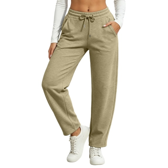 Baggy Sweatpants Women Casual Wide Leg Drawstring Elastic Waist Curved Blade Sweatpants Loose Sport Sweatpants with Side Pocket for Everyday Comfort Baggy Sweatpants for Women