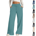 thumbnail image 1 of Baggy Sweatpants Women Double High Waisted Drawstring Comfy Wide Leg Sweatpants Fall Sweat Pants Summer Trousers Turquoise 2XL, 1 of 6