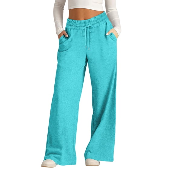 Baggy Sweatpants Women Wide Leg High Waisted Yoga Pants Drawstring Fall Outfits Fashion Teen Girl Athletic Yoga Joggers,Mint Green 2XL