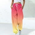 thumbnail image 1 of Baggy Sweatpants for Women Women Gradient Fashi0n Sports Loose Casual Wide Leg Drawstring Pocket Sweatpants Long Pants Wide Leg Lounge Pants for Women, 1 of 5