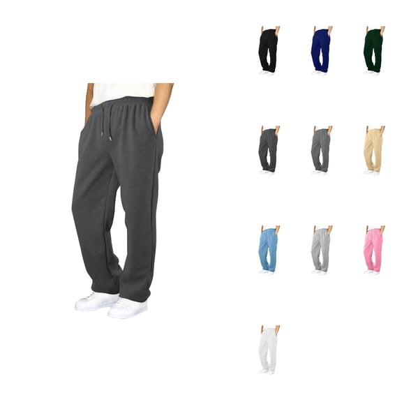 Baggy Sweatpants for Boys and Girls – Straight Leg Open Bottom Casual Athletic Joggers with Elastic Waist and Pockets