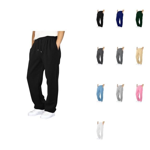 Baggy Sweatpants for Boys and Girls – Straight Leg Open Bottom Casual Athletic Joggers with Elastic Waist and Pockets