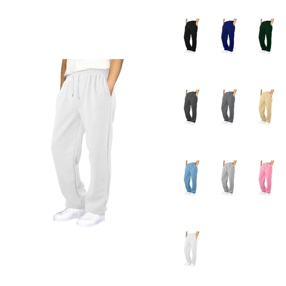 Baggy Sweatpants for Boys and Girls – Straight Leg Open Bottom Casual Athletic Joggers with Elastic Waist and Pockets