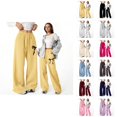 thumbnail image 1 of Baggy Sweatpants for Girls 2026 Casual Elastic Waist Cute Bow Printed Lightweight Straight Leg Sweatpants with Pockets, 1 of 6