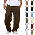 thumbnail image 1 of Baggy Sweatpants for Men Drawstring Elastic Waist Casual Pants Loose Workout Gym Track Pants with Pockets Coffee XL, 1 of 7
