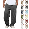 thumbnail image 1 of Baggy Sweatpants for Men Drawstring Elastic Waist Casual Pants Loose Workout Gym Track Pants with Pockets Dark Gray S, 1 of 7