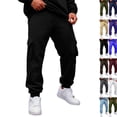 thumbnail image 1 of Baggy Sweatpants for Men Elastic Waist Running Drawstring Joggers Sports Workout Tapered Sweat Pants with Pockets Black XXL, 1 of 9