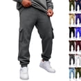 thumbnail image 1 of Baggy Sweatpants for Men Elastic Waist Running Drawstring Joggers Sports Workout Tapered Sweat Pants with Pockets Gray L, 1 of 9