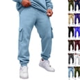thumbnail image 1 of Baggy Sweatpants for Men Elastic Waist Running Drawstring Joggers Sports Workout Tapered Sweat Pants with Pockets Light Blue XXL, 1 of 9