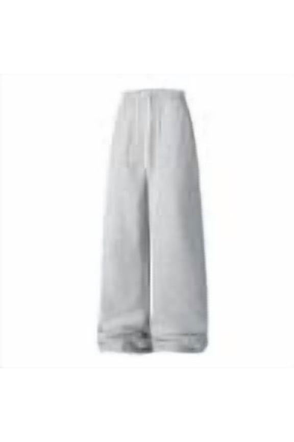 Baggy Sweatpants for Men Fleece Lined Winter Warm Elastic Waist Drawstring Wide Leg Loose Fit Solid Casual Pants (L, Gray)