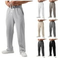 thumbnail image 1 of Baggy Sweatpants for Men Open Bottom Straight Leg Trousers Workout Athletic Joggers Sweat Pants with Pockets, Light Gray, Size S, 1 of 10