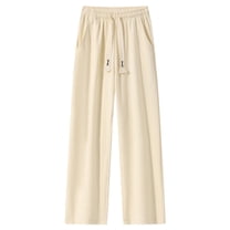 Baggy Sweatpants for Men Solid Color Straight Leg Sports Breathable Track Pants Elastic Waist Drawstring with Pockets Joggers Trousers