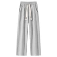 thumbnail image 1 of Baggy Sweatpants for Men Solid Color Straight Leg Sports Breathable Track Pants Elastic Waist Drawstring with Pockets Joggers Trousers, 1 of 7