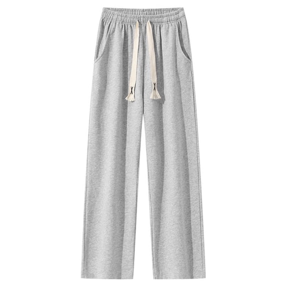 Baggy Sweatpants for Men Solid Color Straight Leg Sports Breathable Track Pants Elastic Waist Drawstring with Pockets Joggers Trousers