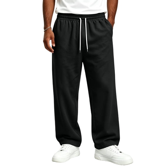 Baggy Sweatpants for Men Sport Straight Leg Athletic Sweat Pants | Drawstring Gym Running Pants, Cool Casual Streetwear, with Pockets, XL