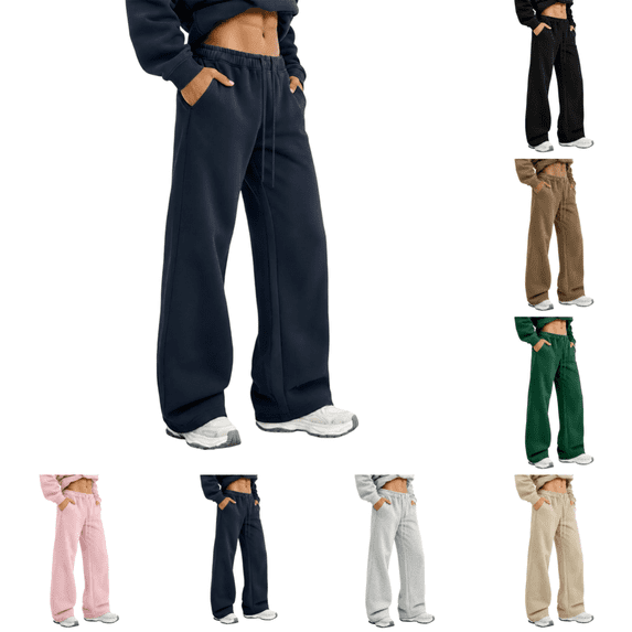 Baggy Sweatpants for Men Trendy Wide Leg High Waisted Sweatpants Casual Comfortable Classic Basic Gym Athletic Sweat Pants with Pockets Navy L