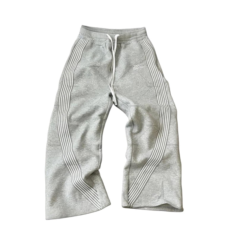 Baggy Sweatpants for Men Wide Leg Pants Drawstring Side Striped