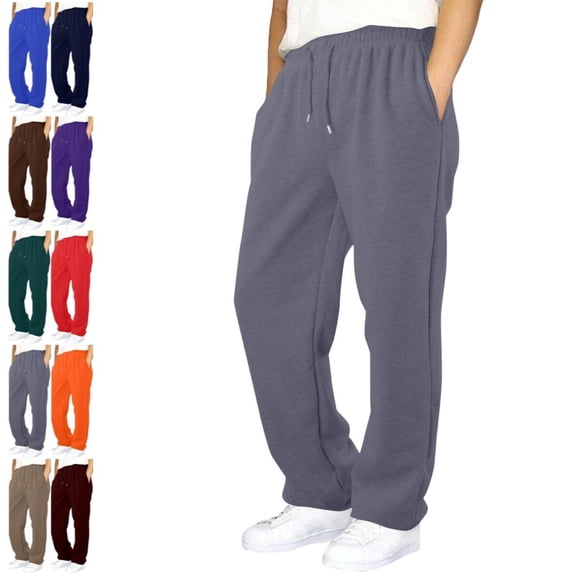 Baggy Sweatpants for Men Wide Leg Sweat Pants | Baggy Sweatpants Men Wide Leg Drawstring Elastic Waist Casual Pants Gray 4XL