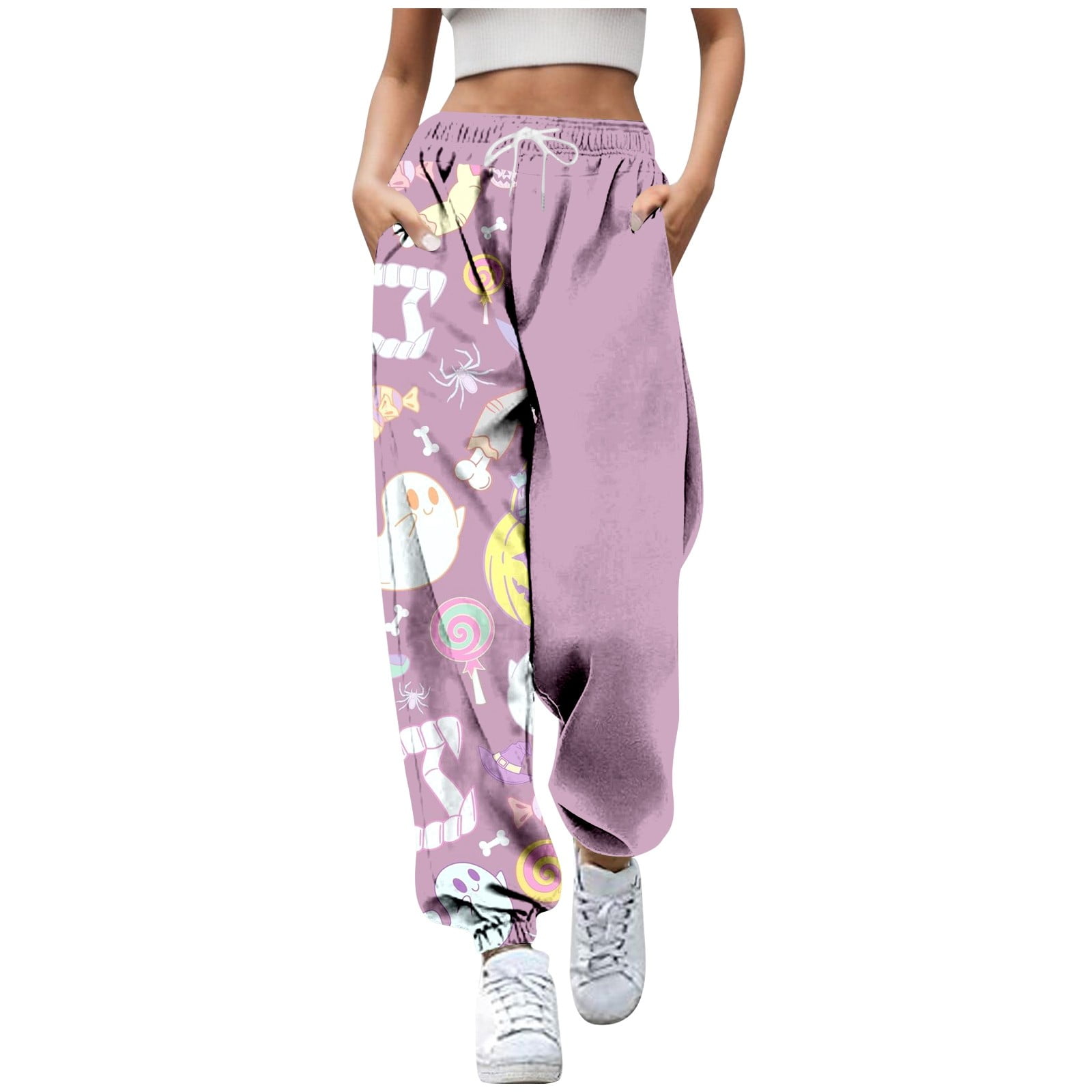 Baggy Sweatpants for Women 2024 Women's High Waisted Stretch Strap Foot