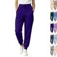thumbnail image 1 of Baggy Sweatpants for Women Casual Drawstring Sweat Pants Elastic High Waist Joggers Lounge Bottoms with Pockets Dark Purple M, 1 of 5